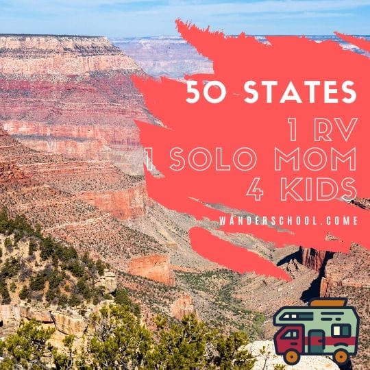 50 states roadtrip RV motorhome Mom kids children