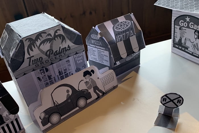 paper mini village mini town free printables