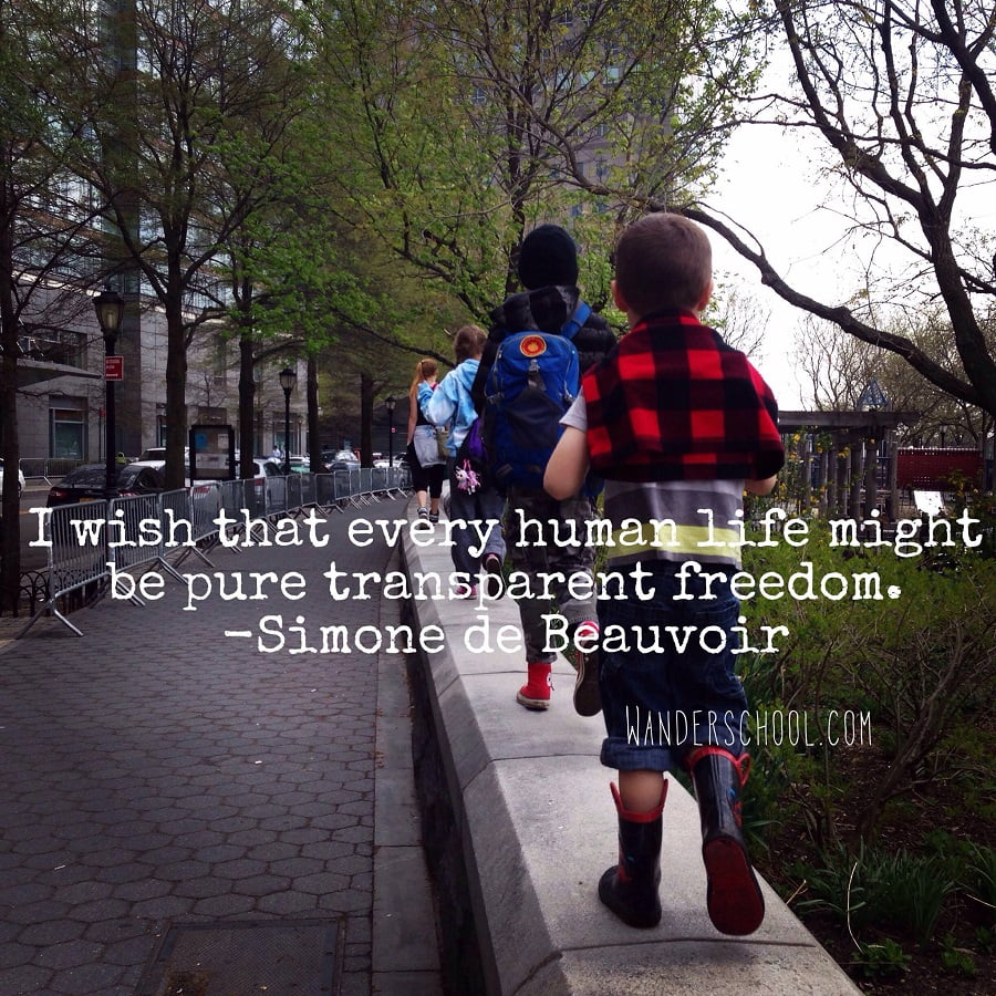 Simone de Beauvoir Quote Homeschooling Freedom inspirational quote