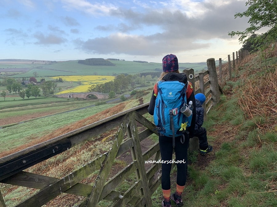 hike st. cuthbert's way holy route with children from scotland to holy island, england