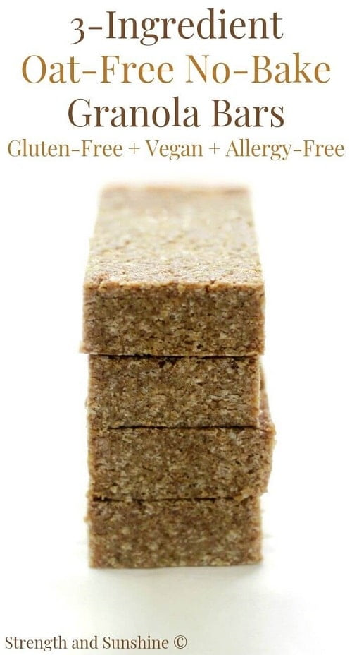three ingredient no bake granola bars gluten free hiking snacks