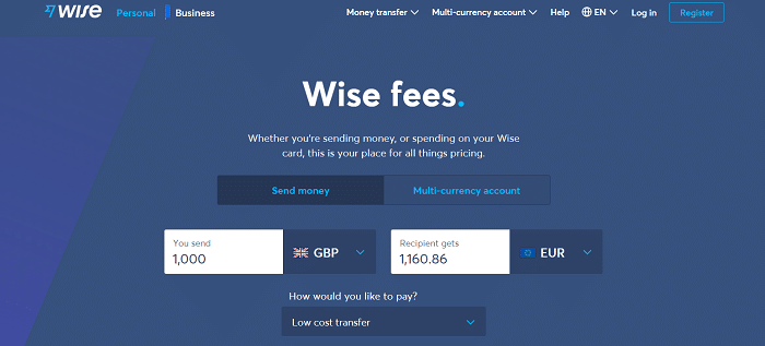 wise transfer fee calculator